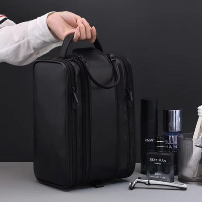 Grande Trousse de toilette homme cuir voyage – Double compartiment luxe