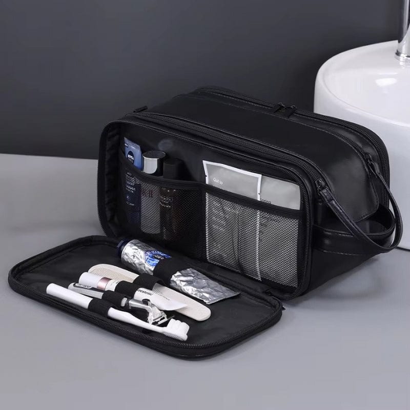Grande Trousse de toilette homme cuir voyage – Double compartiment luxe