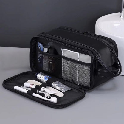 Grande Trousse de toilette homme cuir voyage – Double compartiment luxe