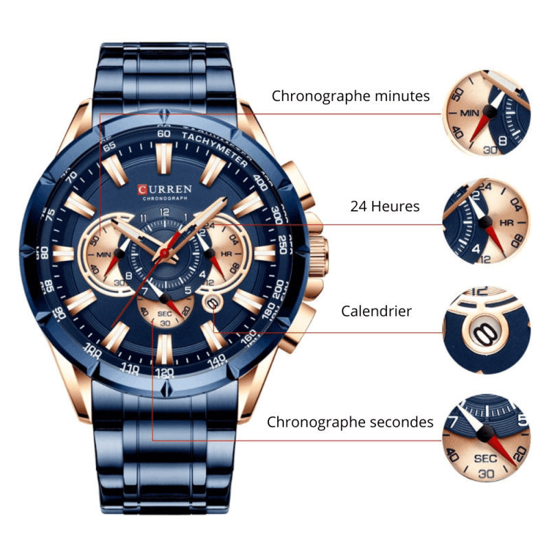 Montre Chronographe Bracelet Acier