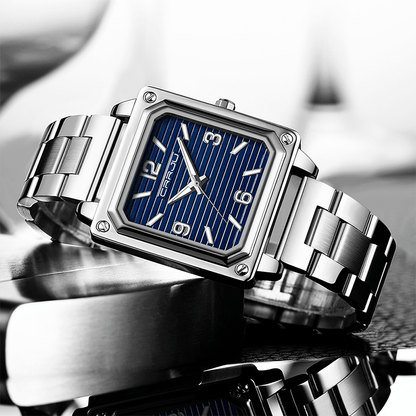 Montre Carré en Acier pour Homme