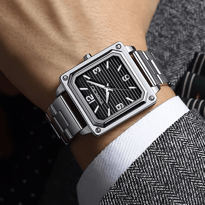 Montre Carré en Acier pour Homme