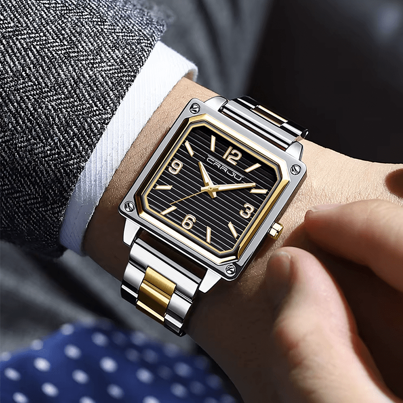 Montre Carré en Acier pour Homme