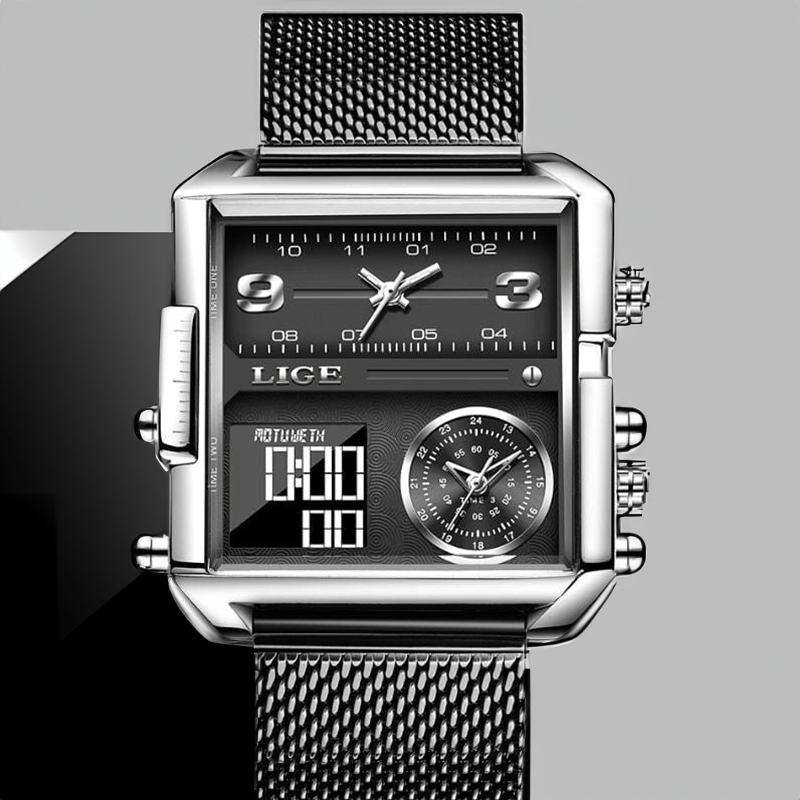 Montre Carrée Militaire en Acier