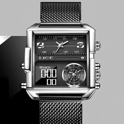 Montre Carrée Militaire en Acier
