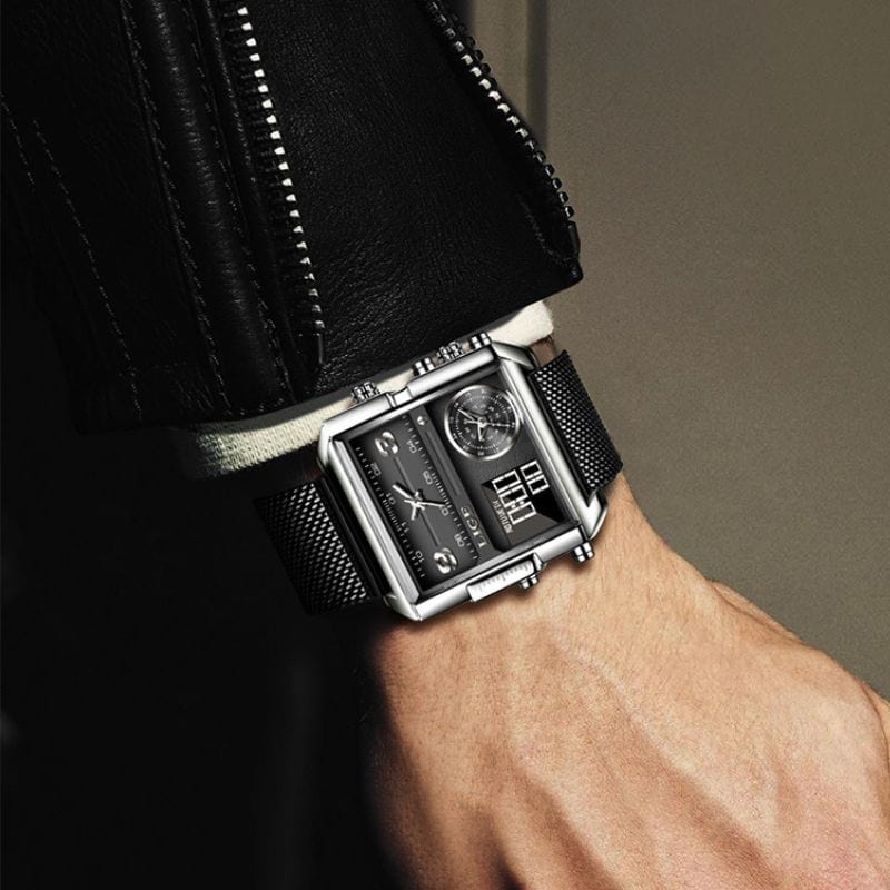 Montre Carrée Militaire en Acier