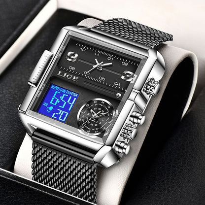 Montre Carrée Militaire en Acier