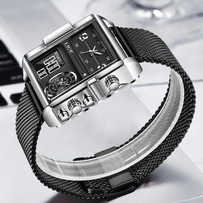 Montre Carrée Militaire en Acier