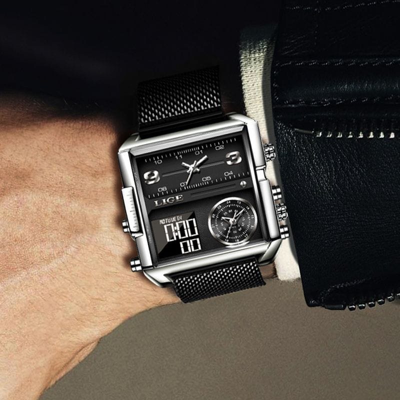 Montre Carrée Militaire en Acier