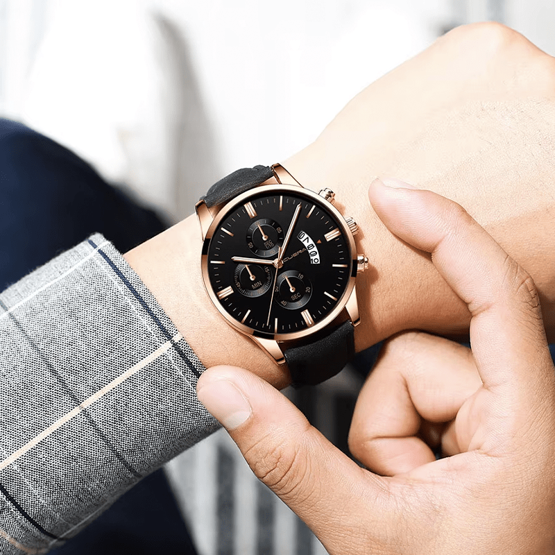 Montre Chronographe Bracelet Cuir