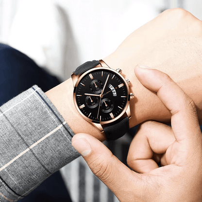Montre Chronographe Bracelet Cuir