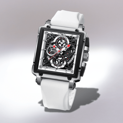 Montre Chronographe Squelette Carrée