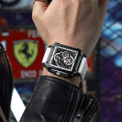Montre Chronographe Squelette Carrée