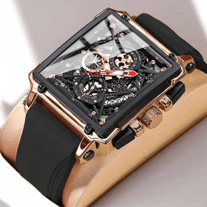 Montre Chronographe Squelette Carrée