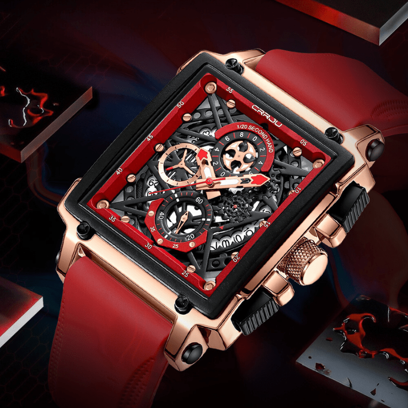 Montre Chronographe Squelette Carrée