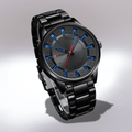 Montre Noire Homme en Acier