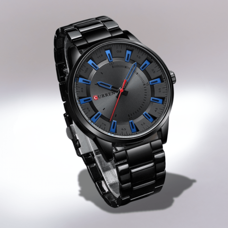 Montre Noire Homme en Acier
