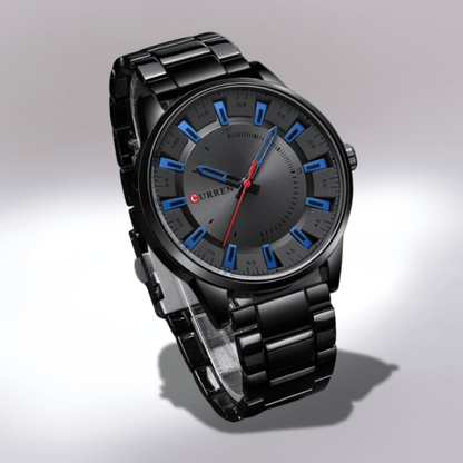 Montre Noire Homme en Acier