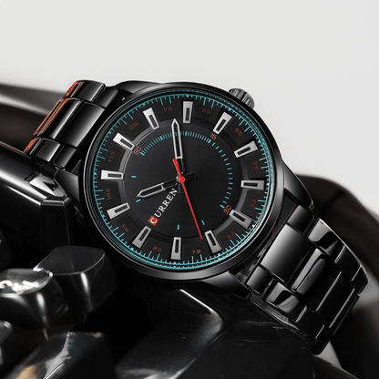 Montre Noire Homme en Acier