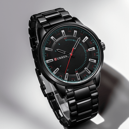 Montre Noire Homme en Acier