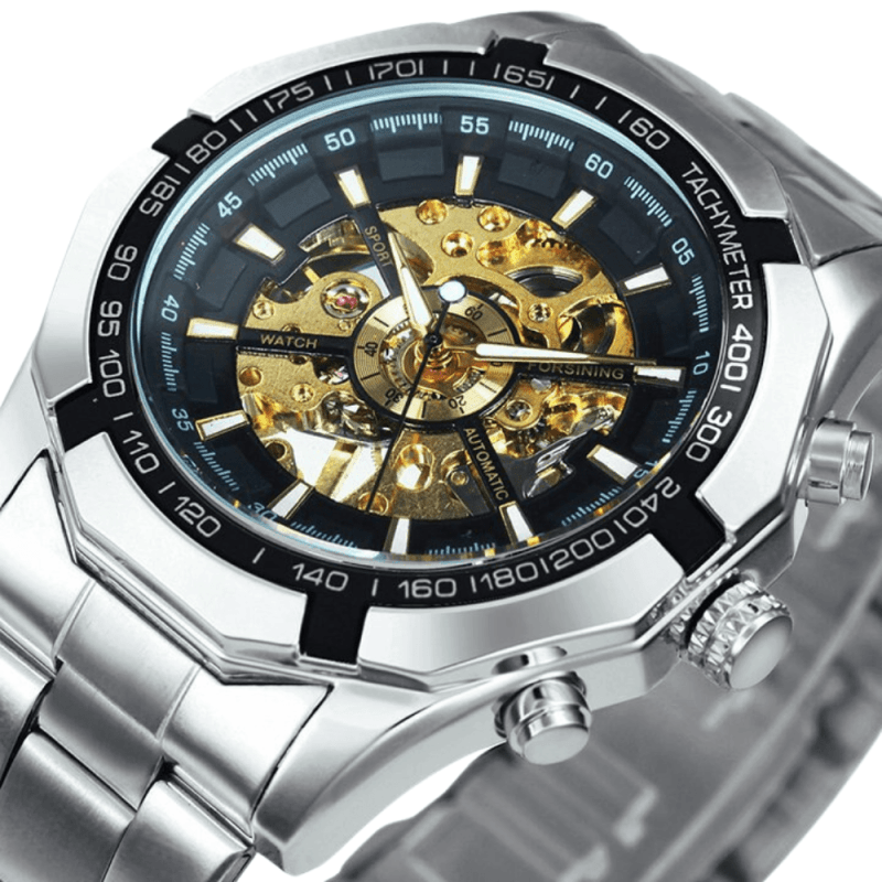 Montre Squelette Automatique Argent