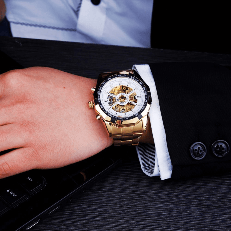 Montre Squelette Automatique Or