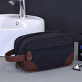 Grande trousse de toilette voyage homme - Toile et cuir