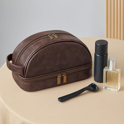 Grande trousse de toilette homme cuir – Élégance & capacité