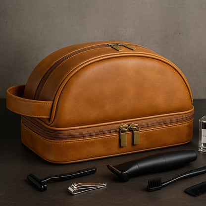 Grande trousse de toilette homme cuir – Élégance & capacité
