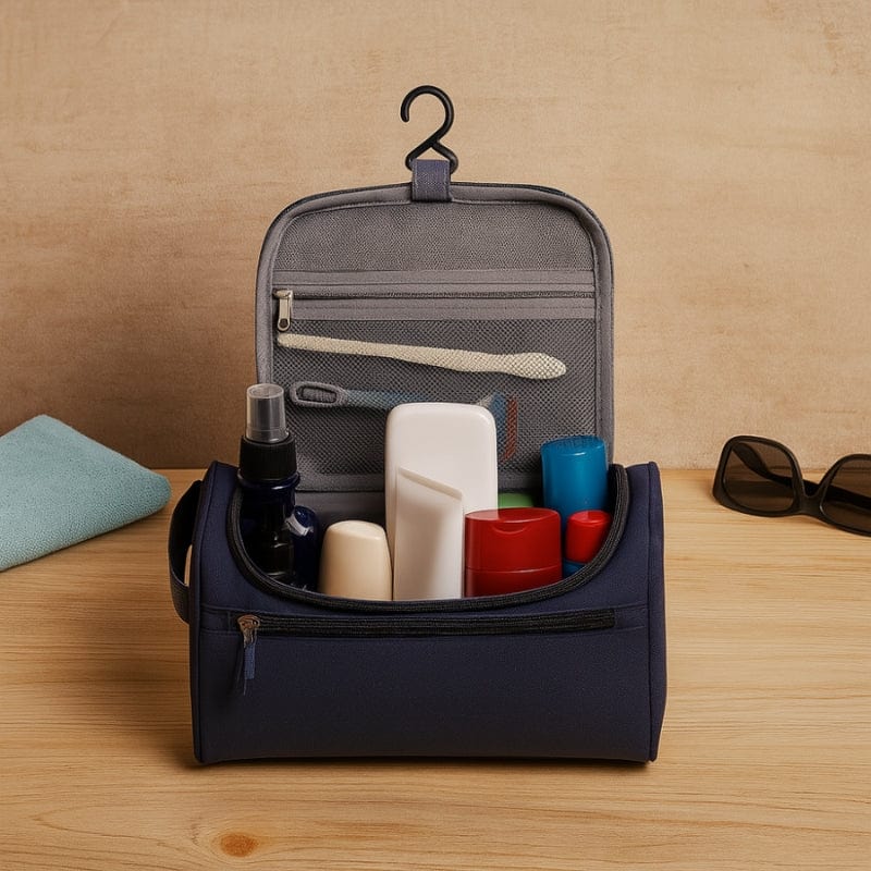 Grande trousse de toilette homme suspendue – Organisation et praticité