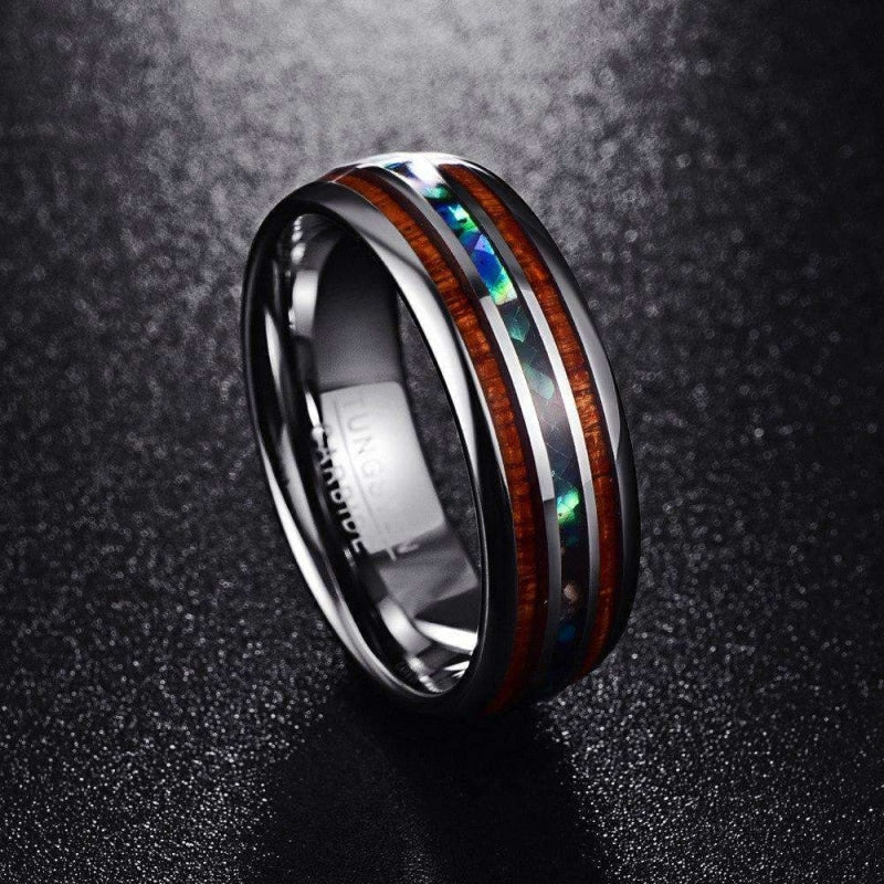 BAGUE ARGENT TURQUOISE ET BOIS