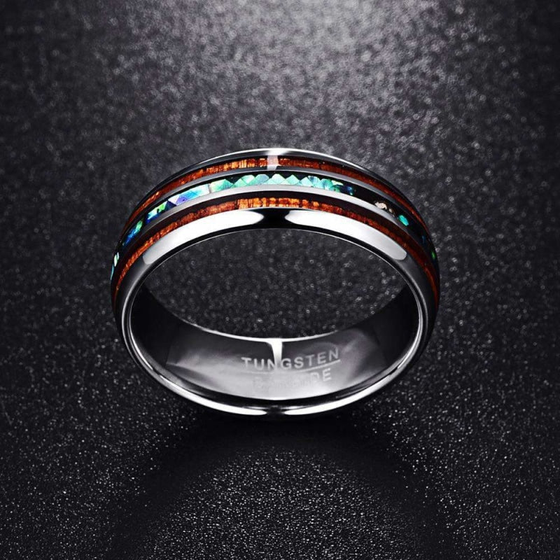 BAGUE ARGENT TURQUOISE ET BOIS