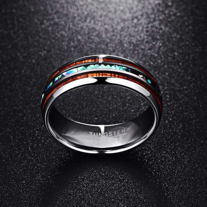 BAGUE ARGENT TURQUOISE ET BOIS