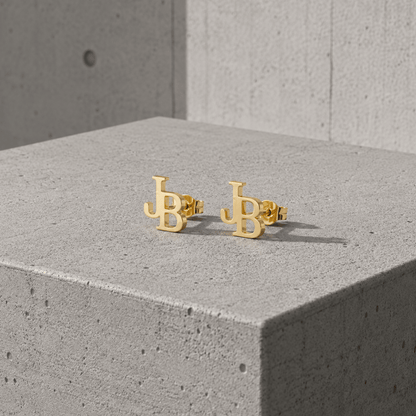 Boucles d'Oreilles Homme Initiales Personnalisées