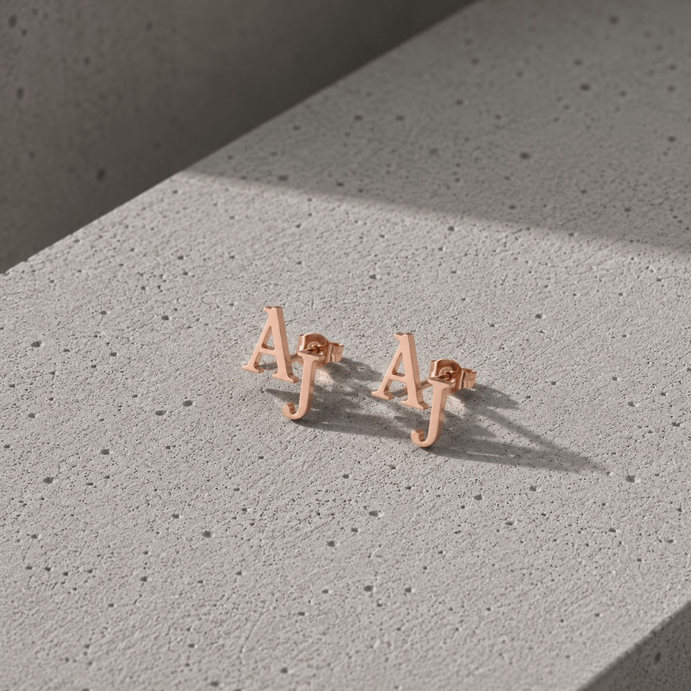 Boucles d'Oreilles Homme Initiales Personnalisées