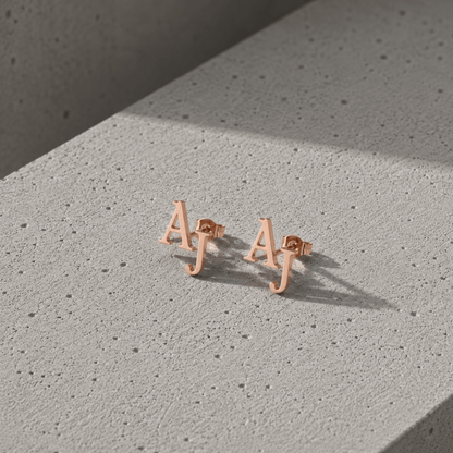 Boucles d'Oreilles Homme Initiales Personnalisées