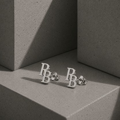 Boucles d'Oreilles Homme Initiales Personnalisées