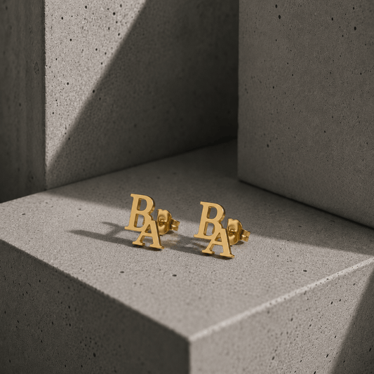 Boucles d'Oreilles Homme Initiales Personnalisées