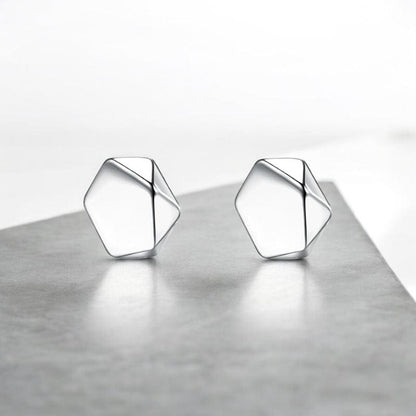 Boucles d'Oreilles Aimant Homme - Design Hexagonal