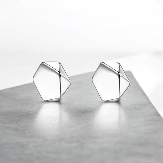 Boucles d'Oreilles Aimant Homme - Design Hexagonal