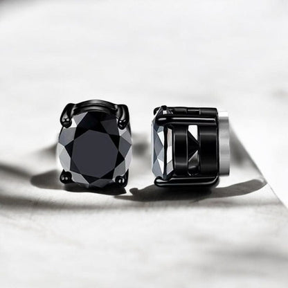 Boucles d'Oreilles Aimant Homme - Clous Diamant Sans Perçage