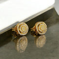 Boucles d'Oreilles Homme Diamant Rond - Or et Argent