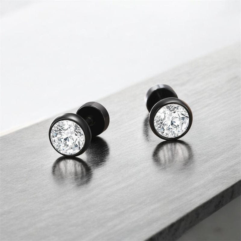 Boucles d'Oreilles Homme Diamant Discret - Puces Rondes