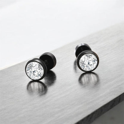 Boucles d'Oreilles Homme Diamant Discret - Puces Rondes