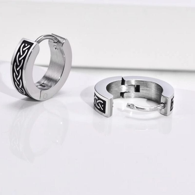 Boucles d'Oreilles Viking  – Acier Inoxydable & Motif Celtique