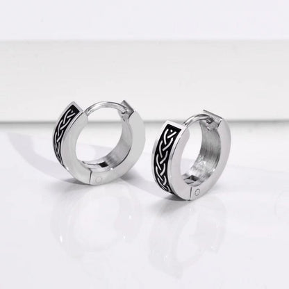 Boucles d'Oreilles Viking  – Acier Inoxydable & Motif Celtique