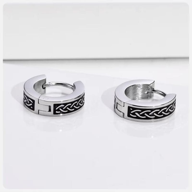 Boucles d'Oreilles Viking  – Acier Inoxydable & Motif Celtique