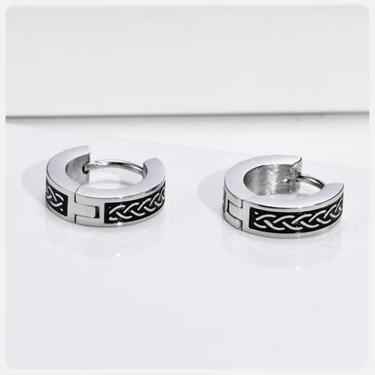Boucles d'Oreilles Viking  – Acier Inoxydable & Motif Celtique