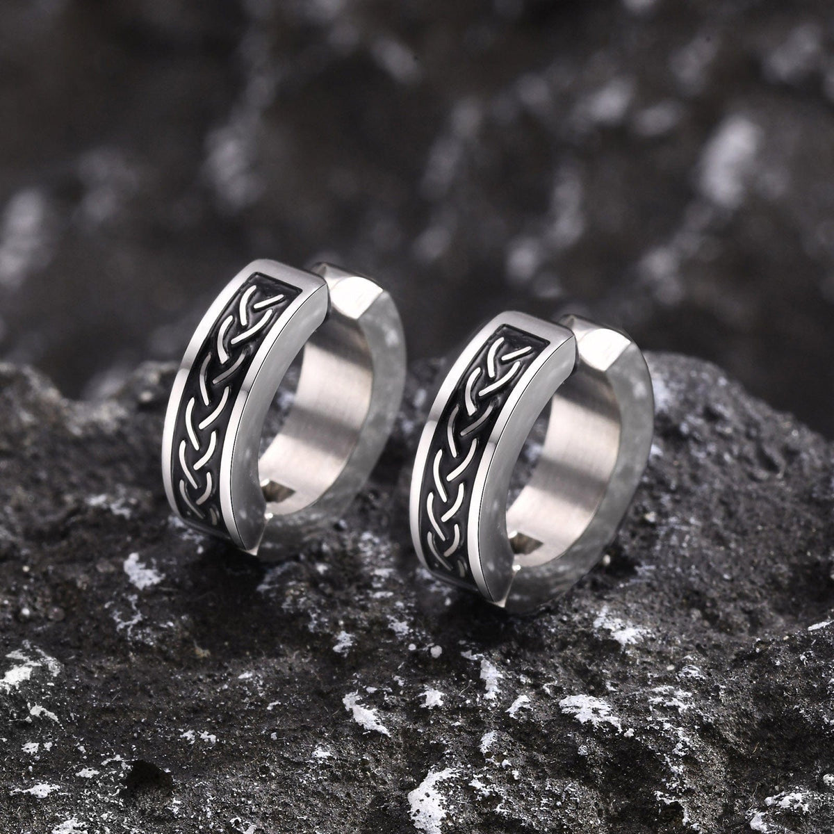 Boucles d'Oreilles Viking  – Acier Inoxydable & Motif Celtique