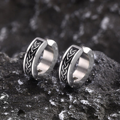 Boucles d'Oreilles Viking  – Acier Inoxydable & Motif Celtique